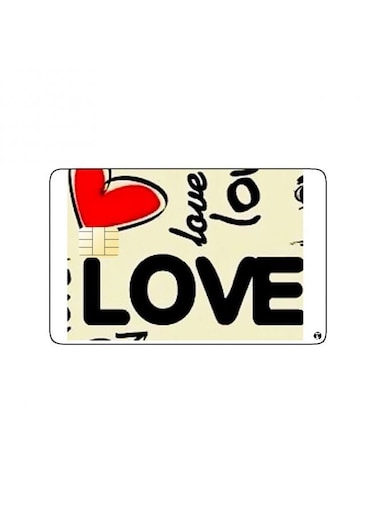 PRINTED BANK CARD STICKER Love With Hearts Drawing