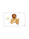 PRINTED BANK CARD STICKER Cute Lion Family Drawing