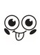 Smile Happy Face Themed Wall Sticker Black 22x28cm