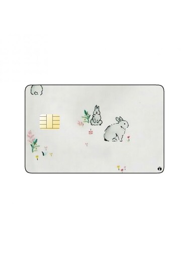 PRINTED BANK CARD STICKER Cute Rabbit Drawing