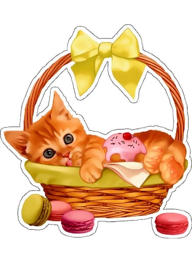 Kitten Design Decorative Wall Sticker Multicolour