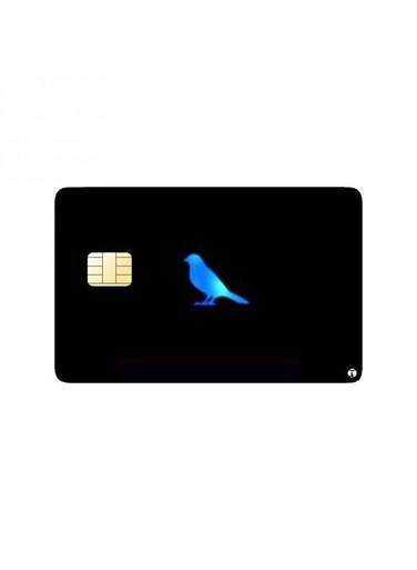 PRINTED BANK CARD STICKER Aesthetic Blue Bird Drawing