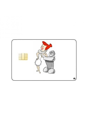 PRINTED BANK CARD STICKER Animation Wilma From The Flintstones By Cartoon Network