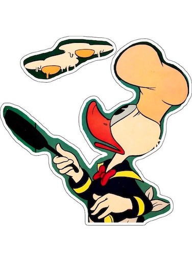 2-Piece Cartoon Play Decorative Wall Sticker Multicolour 10x10cm