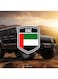 UAE Flag Sheild Sticker Vinyl 16x13 CM Adhesive VINYL Weather Proof UV Resistant Laminated Glossy UAE Flag Sticker for Car Laptops Stickers Pack Of 2