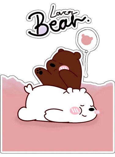 2-Piece Lover Bear Decorative Wall Sticker Multicolour 10x10cm