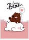 2-Piece Lover Bear Decorative Wall Sticker Multicolour 10x10cm