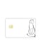 PRINTED BANK CARD STICKER Cute Black And White Cat Drawing