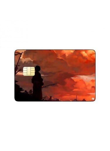 PRINTED BANK CARD STICKER Aesthetic Guy Drawing With Cloudy Sky