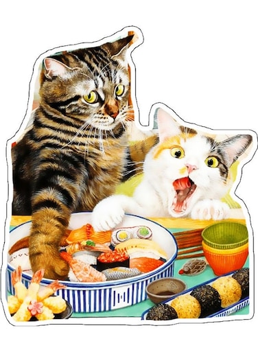 Cats Design Decorative Wall Sticker Multicolour