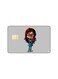 PRINTED BANK CARD STICKER Cute Girl Drawing Wearing Glasses