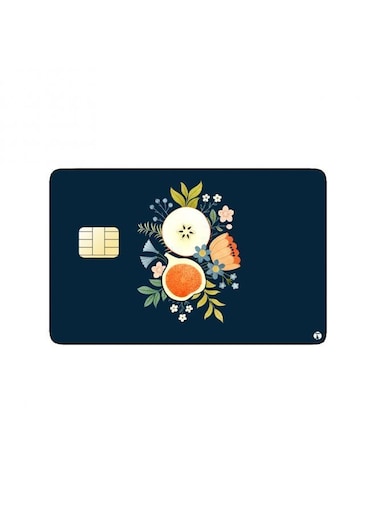PRINTED BANK CARD STICKER Delicious Fruit Drawing With Roses