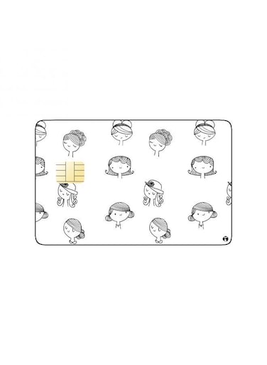 PRINTED BANK CARD STICKER Cute Stylish Girls Drawing