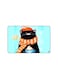 PRINTED BANK CARD STICKER Cute Balck Cat Drawing With Scarf