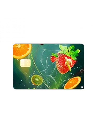 PRINTED BANK CARD STICKER Delicious Fruit Drawing