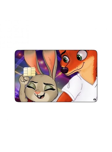 PRINTED BANK CARD STICKER Animation Nick And Judy From Zootopia By Disney