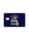 PRINTED BANK CARD STICKER "I'm All Booked" With Cute Cat Drawing With Glasses