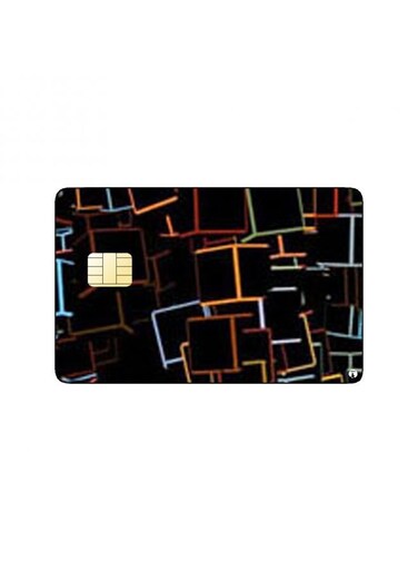 PRINTED BANK CARD STICKER Beautiful Colorful Cubes Drawing