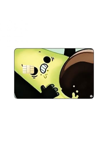 PRINTED BANK CARD STICKER Funny Avocado Drawing