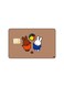 PRINTED BANK CARD STICKER Cute Bunnies Drawing With Beach Ball