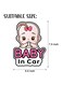 Baby in Car Stickers Sign and Decal for Girl 2 Pieces Baby Car Sticker Removable Safety Sticker Notice Board Cute Baby Window Car Sticker On Board Stickers