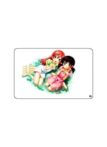 PRINTED BANK CARD STICKER Cute Girls Drawing