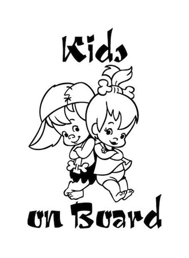 10-Piece Kids On Board Cute Cartoon Warning Car Sticker Window Decoration Vinyl Decal