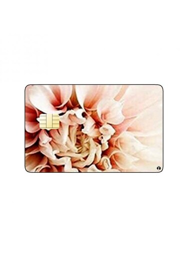 PRINTED BANK CARD STICKER Beautiful White Flowers Drawing