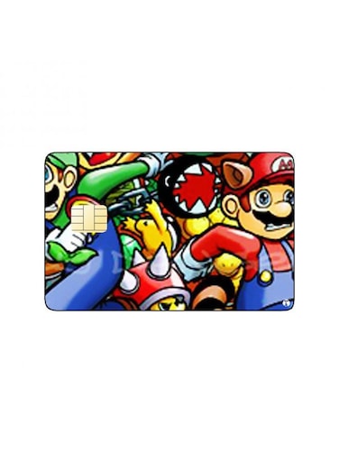 PRINTED BANK CARD STICKER Super Mario Video Game Characters