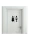 Male Female Super Hero Washroom Toilet Door Stickers Black