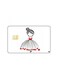 PRINTED BANK CARD STICKER Cute Girl Drawing In Hearts Skirt