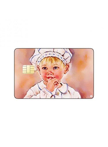 PRINTED BANK CARD STICKER Cute Kid Vintage Art With Gift Boxes