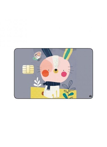 PRINTED BANK CARD STICKER Aesthetic Dog Drawing With Roses