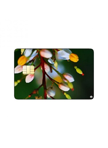 PRINTED BANK CARD STICKER Beautiful Tree Leaves Picture