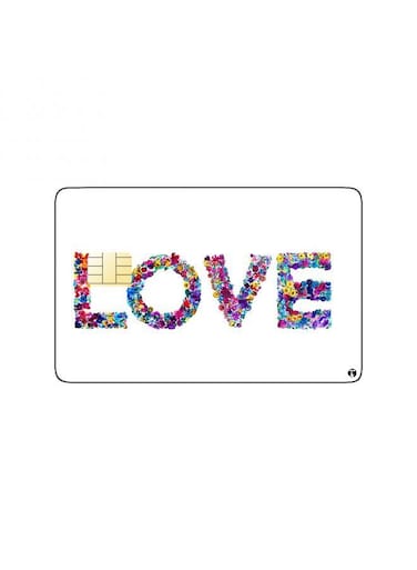 PRINTED BANK CARD STICKER Love With Roses Drawing