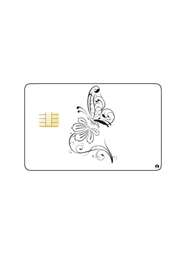 PRINTED BANK CARD STICKER Aesthetic Butterfly Drawing With Roses