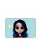 PRINTED BANK CARD STICKER Cute Girl Drawing With Dark Hair