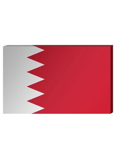 Bahrain Flag Wall Decor Painting With Inner Frame Red/White 40 x 60centimeter