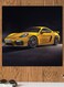 Porsche Car Themed Wall Decor Yellow/Black/Beige 30x30cm