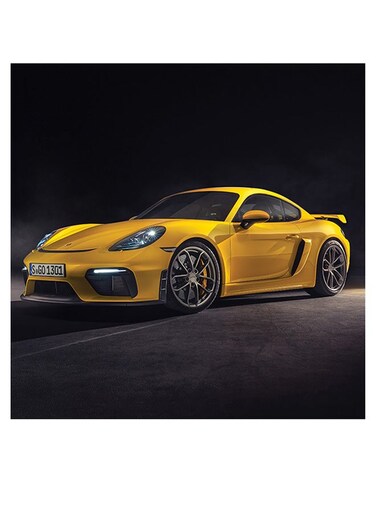 Porsche Car Themed Wall Decor Yellow/Black/Beige 30x30cm