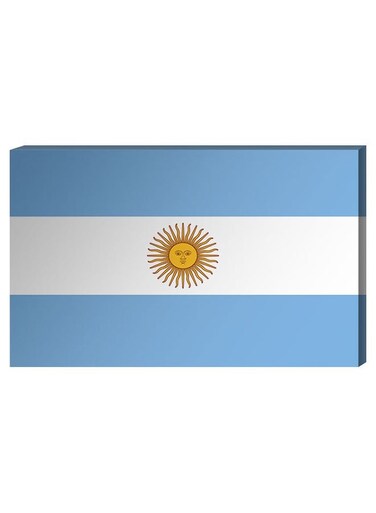 Argentinian Flag Wall Decor Painting With Inner Frame Blue/White/Yellow 40 x 60centimeter