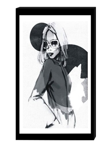 Modern Wall Decor Painting With Inner Frame Black/White/Grey 40 x 60centimeter