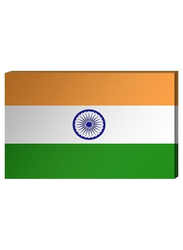 Indian Flag Wall Decor Painting With Inner Frame Multicolour 40 x 60centimeter