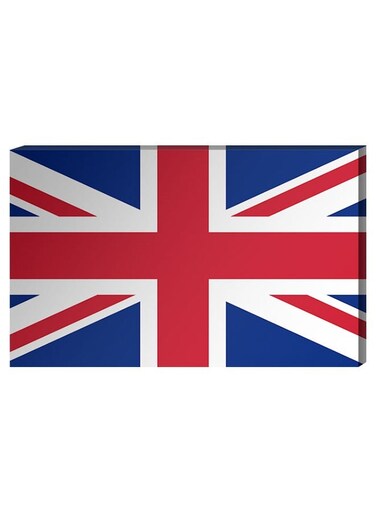 British Flag Wall Decor Painting With Inner Frame Red/White/Blue 40 x 60centimeter