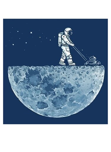 Astronaut Themed Wall Decor Blue/White 30x30cm