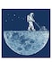 Astronaut Themed Wall Decor Blue/White 30x30cm