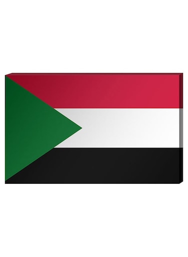 Sudanese Flag Wall Decor Painting With Inner Frame Multicolour 40 x 60centimeter
