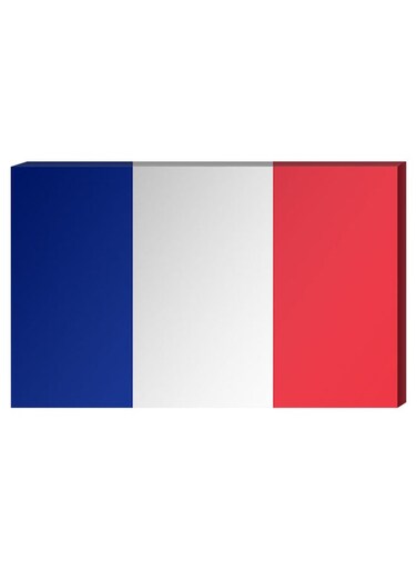 French Flag Wall Decor Painting With Inner Frame Blue/White/Red 40 x 60centimeter