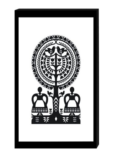 Modern Wall Decor Painting With Inner Frame Black/White 40 x 60centimeter
