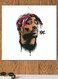 2PAC Themed Wall Decor White/Black/Red 30x30cm